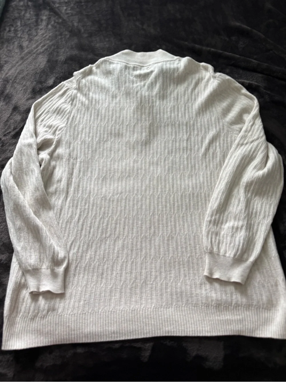 Tasso Elba Cream Quarter zip 100% supima cotton lightweight Sweater